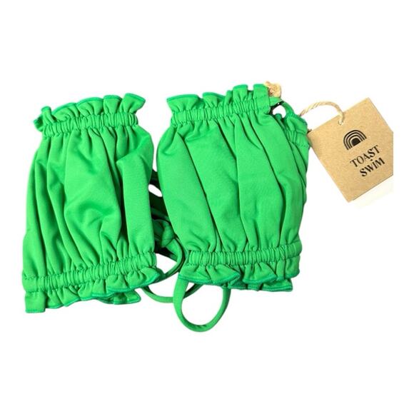 FP‎ x Toast Swim Signature Ruffle Bandeau Bikini Top in Fern Green Small NWT - Picture 5 of 9